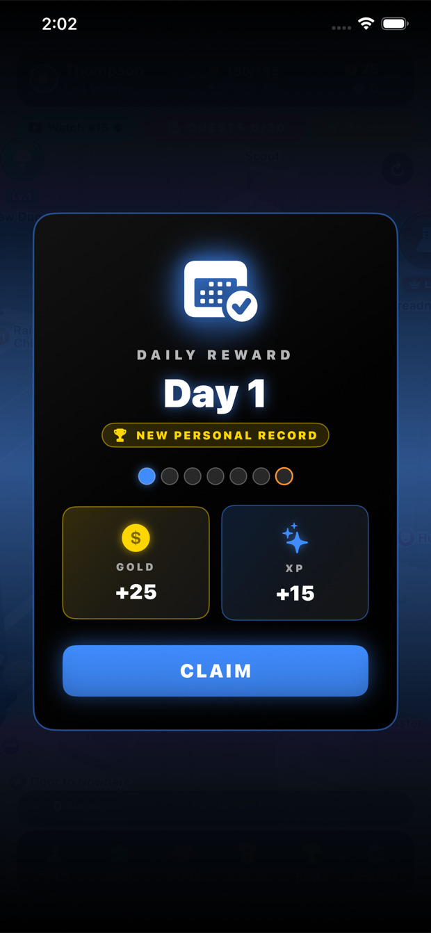 Daily login rewards and streaks