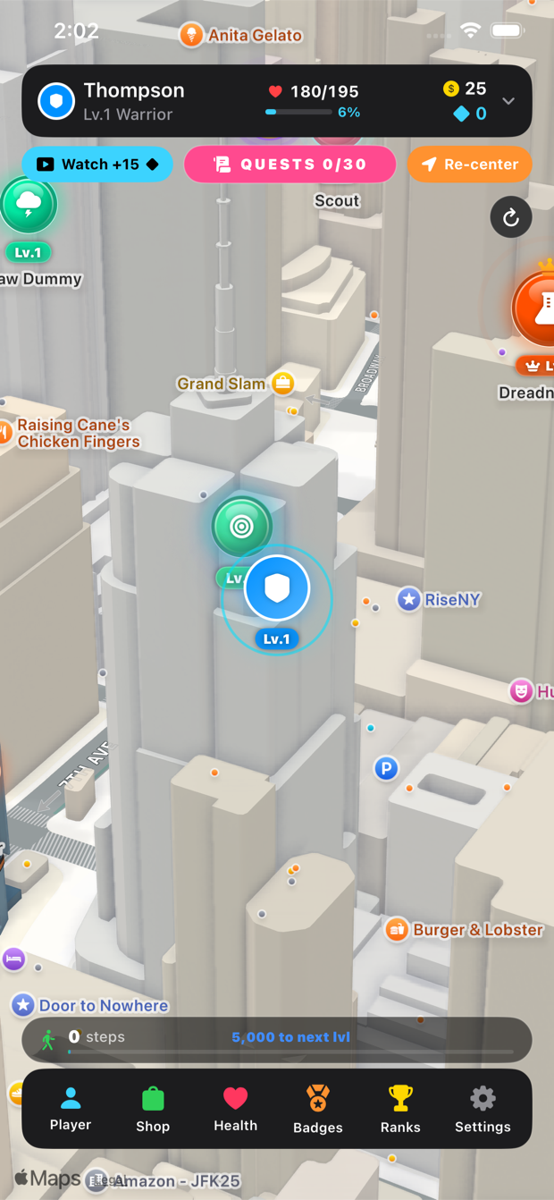 Aura Rivals live map with rivals and a boss around your real location
